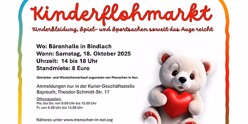Kinderflohmarkt - Menschen in Not