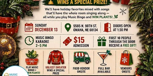 Holiday Plant Music Bingo Karaoke: UGLY SWEATERS & PRETTY PLANTS