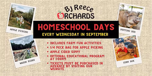 Homeschool Days at BJ Reece Orchards
