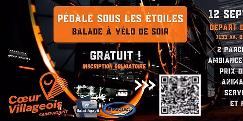 P\u00e9dale sous les \u00e9toiles - Balade \u00e0 v\u00e9lo de soir et ambiance festive - gratuit!