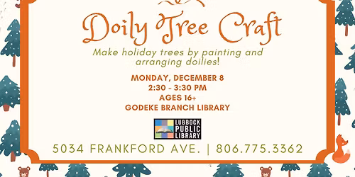 Doily Tree Craft at Godeke Branch Library