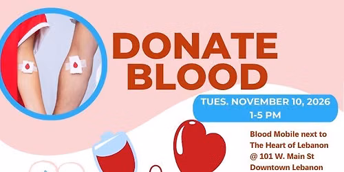 Downtown Lebanon Blood Drive - November 10th 1-5pm
