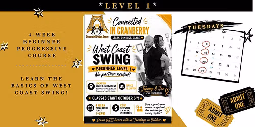 West Coast Swing 4 Week Beginner LEVEL 1 Course