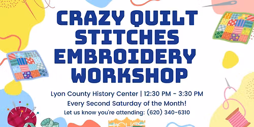 Second Saturday Crazy Quilt Stitches Embroidery Workshop