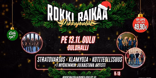 Oulun Rokki Raikaa pikkujoulut pe 13.11.2026