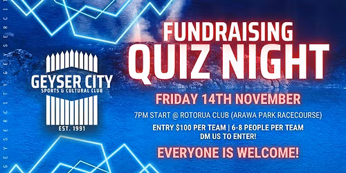 Geyser City Fundraising Quiz Night