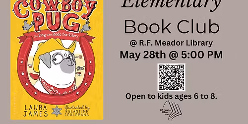 Elementary Book Club- Cowboy Pug