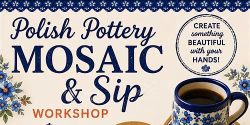 Polish Pottery Mosaic and Sip
