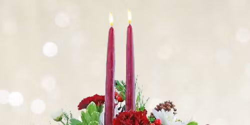 December Flower School - Christmas Candle Centerpiece