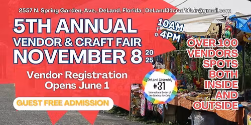 DeLand Assembly #31 5th Annual Vendor & Craft Fair