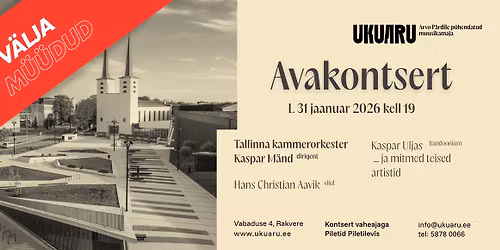 V\u00e4lja m\u00fc\u00fcdud! Muusikamaja Ukuaru avakontsert