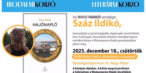 Irodalmi Korz\u00f3 - Sz\u00e1z Ildik\u00f3 k\u00f6nyvbemutat\u00f3ja