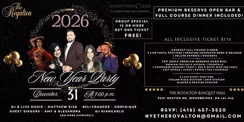 NYE 2026 @ The Royalton Banquet Hall