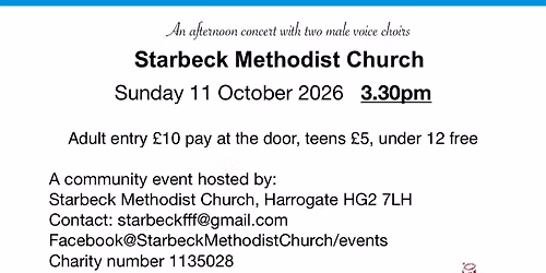 A Sunday afternoon concert with Harrogate Male Voice Choir and Eastwood Collieries\u2019 Male Voice Choir