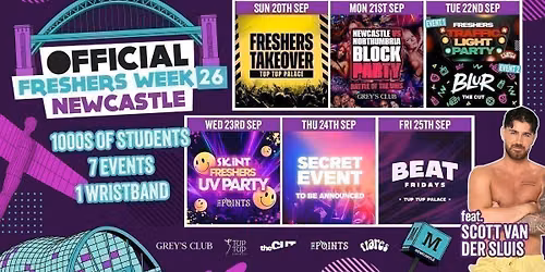 OFFICIAL FRESHERS WEEK '26 - NEWCASTLE!