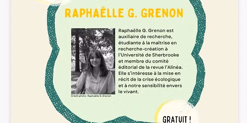Atelier avec Rapha\u00eblle G. Grenon