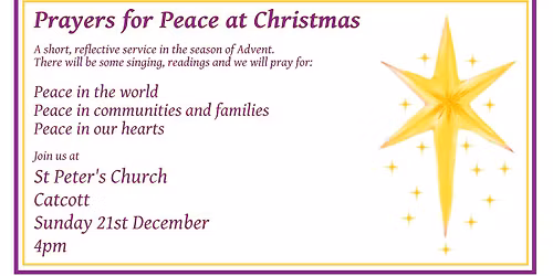 Prayers for Preace at Christmas at St Peter's Church