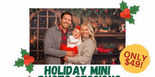 Holiday Photos Pop Up! 20 Minute family portrait sessions SAT\/SUN NOV. 22nd\/23rd