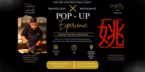 Private Chef X Restaurant | Pop-up Experience
