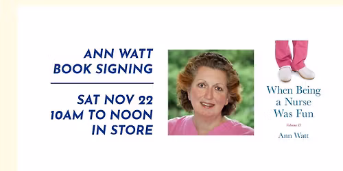 Local Author Ann Watt Book Signing