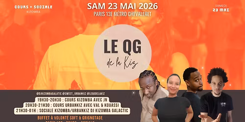 \u2728Le QG de la Kiz | Sociale Kizomba Paris | Samedi 23 Mai 19h30-01h00