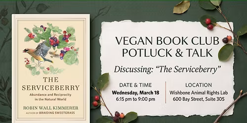 Vegan Book Club - Potluck & Discussion of "The Serviceberry"