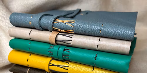 Make an A6 leather 'wraparound' journal or notebook on Thursday 9th April, 2026 10am - 1.30pm