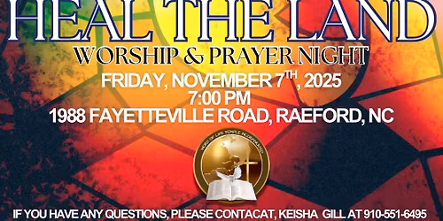 \u201cHeal the Land\u201d Worship & Prayer Night  