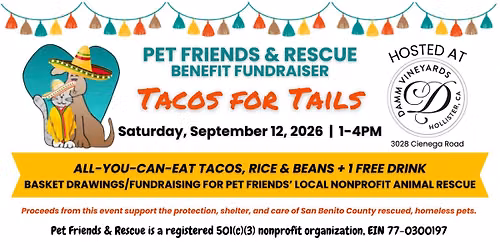 PET FRIENDS & RESCUE "TACOS FOR TAILS" FUNDRAISER