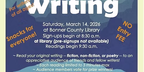 Sandpoint Writers on the Lake = 2026 Community Writing Contest