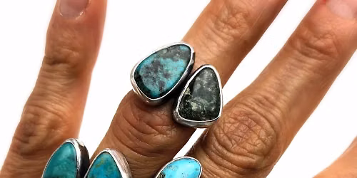 "Make it at Meltdown" Double Turquoise Statement Ring