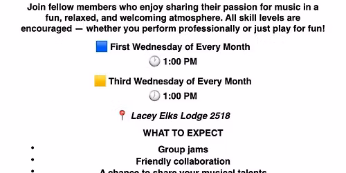 Music Enthusiasts Group - 1pm every 1st & 3rd Wednesday of the month