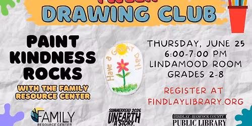 Tween Drawing Club: Paint Kindness Rock with the Family Resource Center