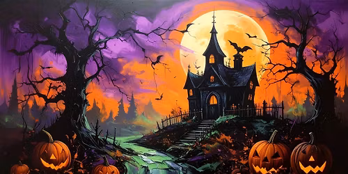 Children\u2019s  Spooky Acrylic  Painting