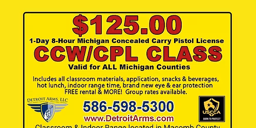 1-Day Michigan Concealed Carry CCW\/CPL Class