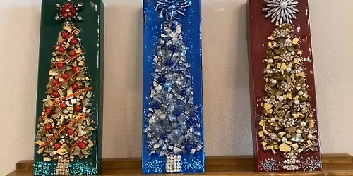 Crushed Glass Christmas Tree Canvas