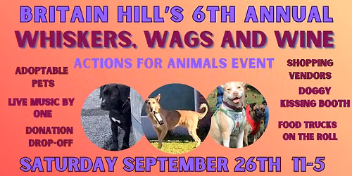 Whiskers, Wags, and Wine Animal Rescue Event
