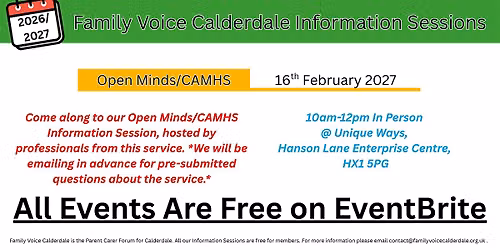 Open Minds\/CAMHS Information Session