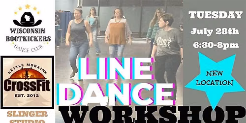 Line Dance Lessons Beginner Workshop\/Slinger Studio\/Tuesday July 28