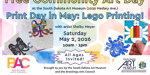 May Free Community Art Day | Print Day in May: Lego Printmaking with Shelby Meyer