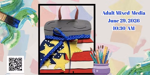 Adult Mixed Media: Patriotic Mason Jar