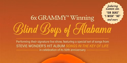 Blind Boys of Alabama: Tribute to Songs in the Key of Life at Cultural Arts Center - Montgomery College
