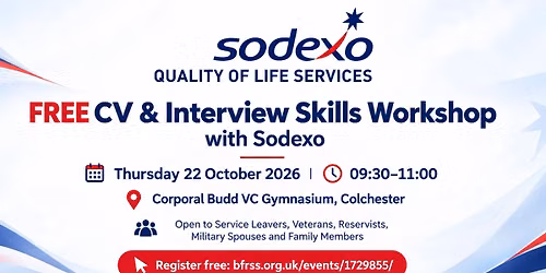 Colchester FREE CV & Interview Skills Workshop with Sodexo on Thursday, 22 October 2026