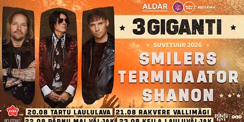 3 GIGANTI TUUR 2026 \u2013 TERMINAATOR-SMILERS-SHANON
