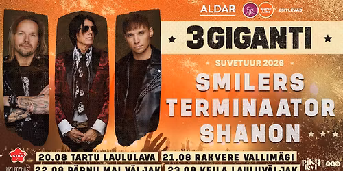 3 GIGANTI TUUR 2026 \u2013 TERMINAATOR-SMILERS-SHANON