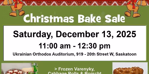 UWAC CHRISTMAS BAKE SALE Saturday, Dec 13th at 11am