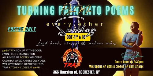 Turning Pain Into Poems OPEN MIC