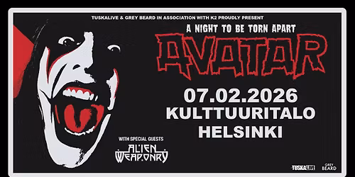 TuskaLive: Avatar 7.2.2026, Kulttuuritalo, Helsinki
