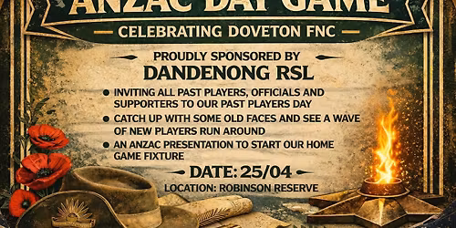 Doveton Football Netball Club - Past Players Day 2026