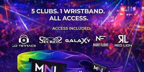 Magaluf Nightlife Club Pass - 5 Club Entry Wristband. -Pay deposit and pay the rest at the door while collecting.